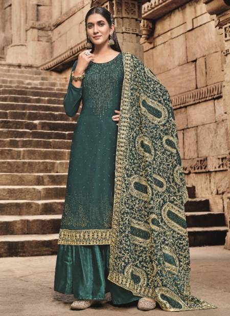 Teal Green Colour Vouch Naari 7 New Exclusive Wear Heavy Georgette Salwar Suit Collection 7003